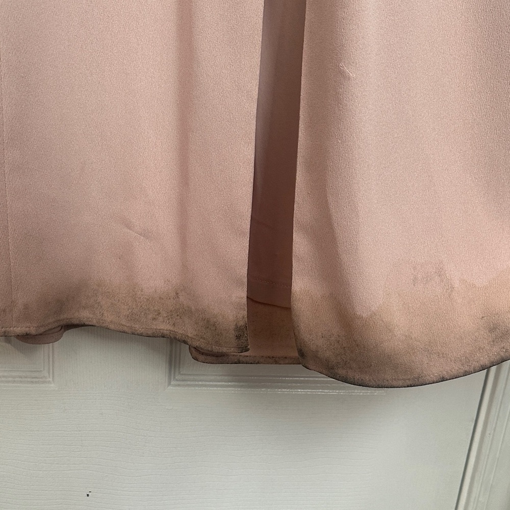 Adrianna Papell Blush Cowl Neck Full Length Slit Formal Dress - Picture 10 of 14